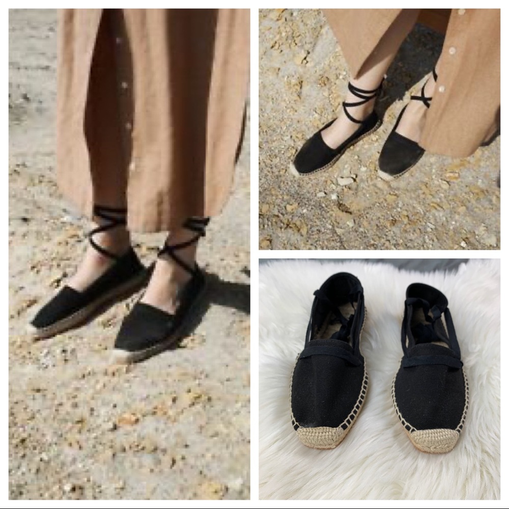 Doen Salvadore Espadrilles Black Sz 35 NWOT